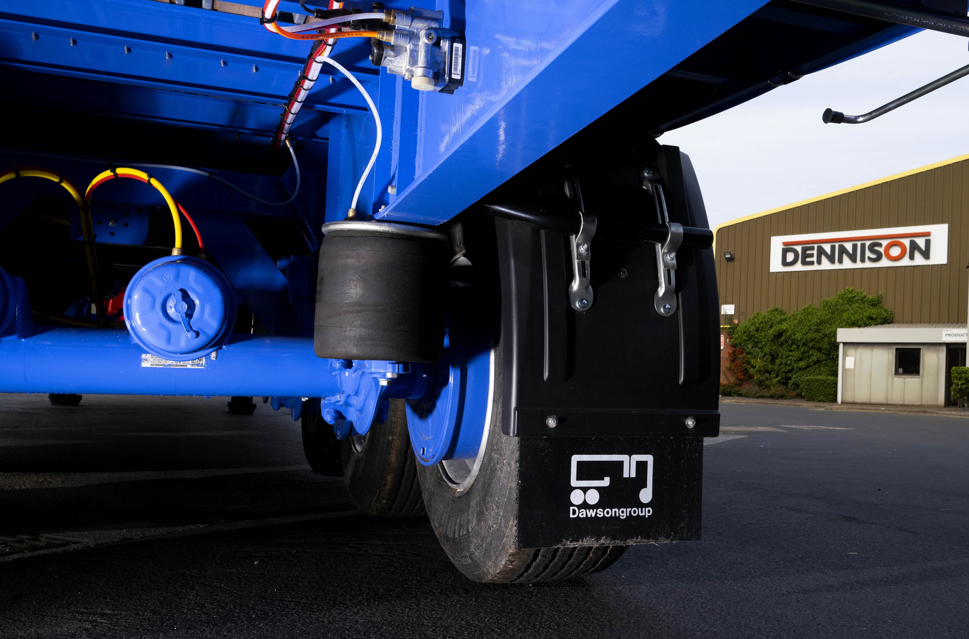 The undercarriage of new Dennison trailers for Dawsongroup truck and trailer.