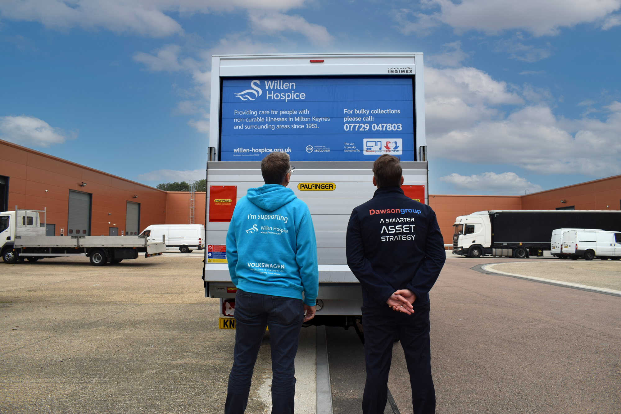 Dawsongroup vans supporting Willen Hospice